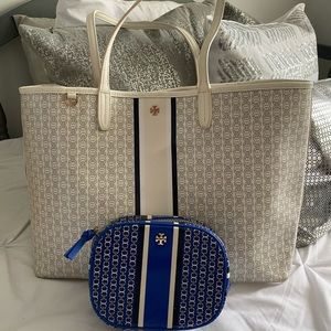 Tory Burch Tote and Make Up Bag
